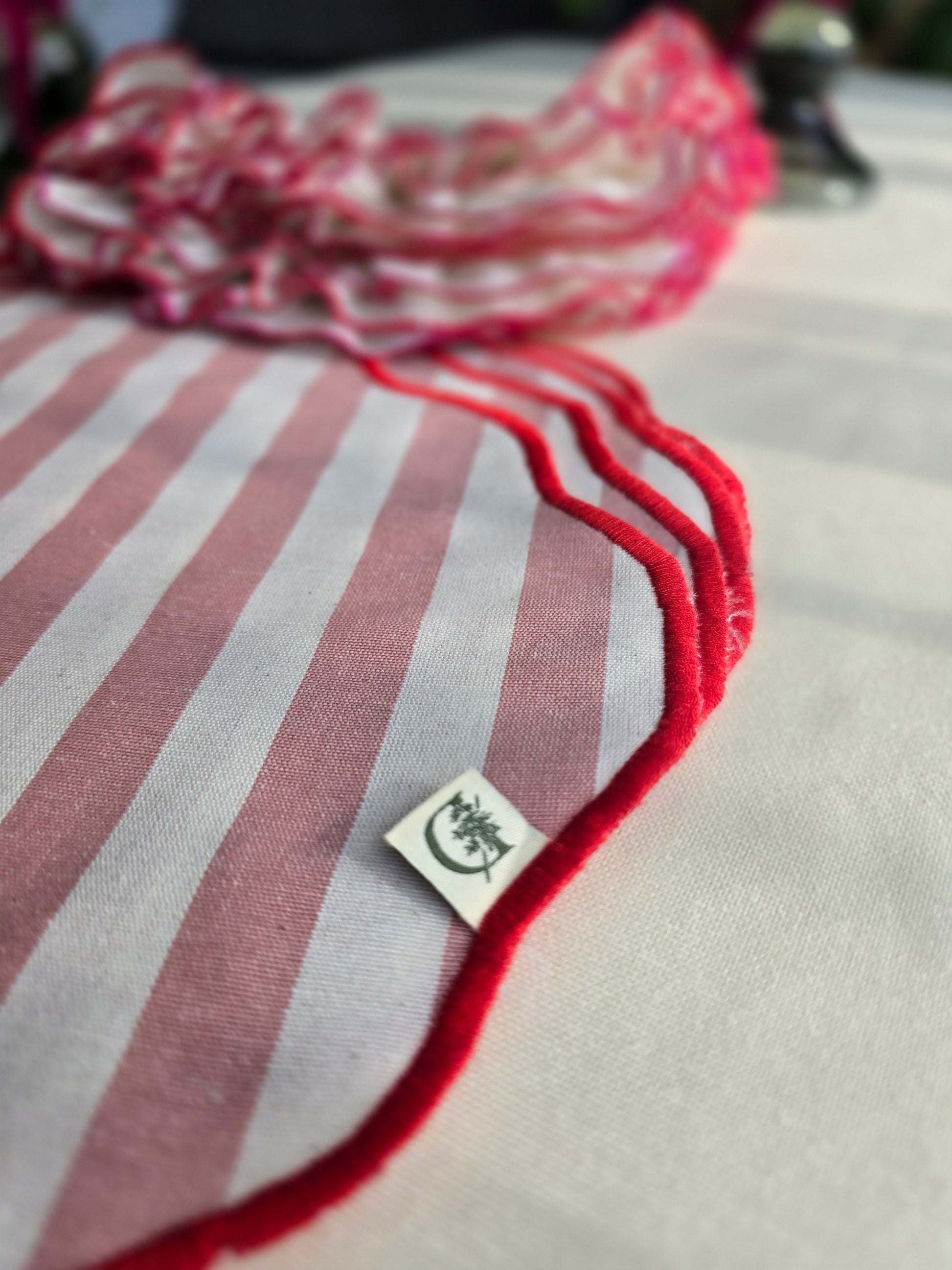 Tovagliette a righe rosa